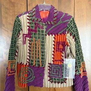 Sandy Starkman Multicolor Patchwork Vintage Jacket NWT